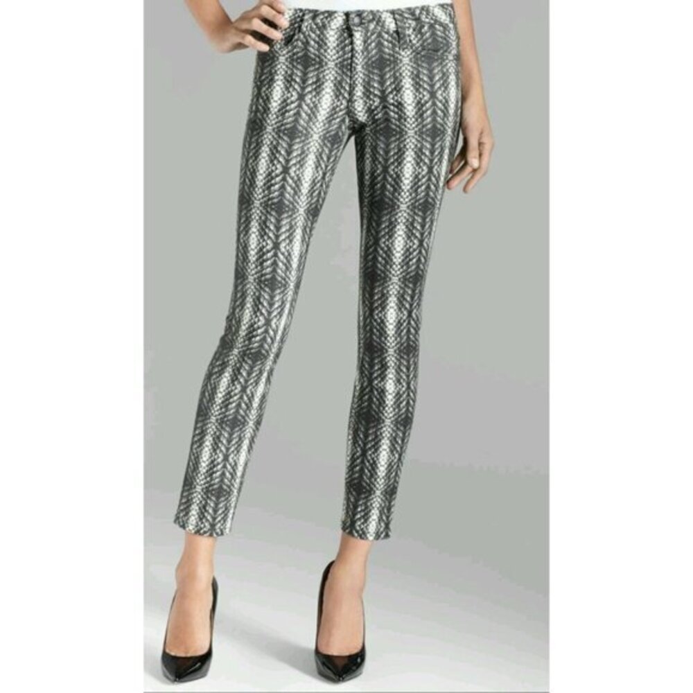 Joe's Jeans Black White Super Chic Snake Print Skinny Ankle Pants NWT SZ 27 NWT